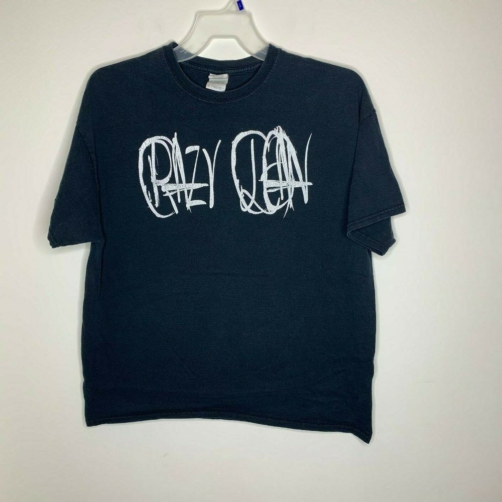Mens XL Black Crazy Clean Short Sleeve Shirt